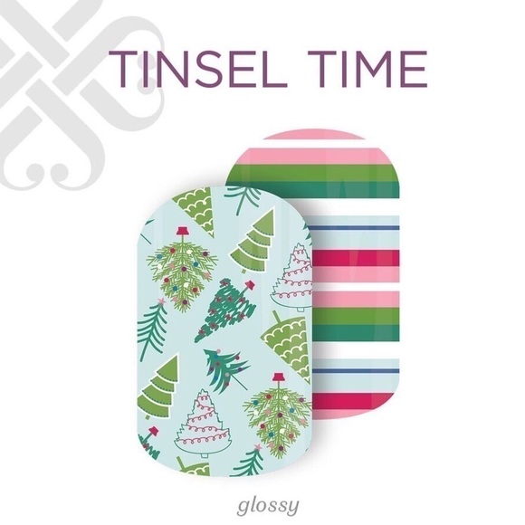Jamberry Christmas Nail Wraps - Tinsel Time - Picture 1 of 9